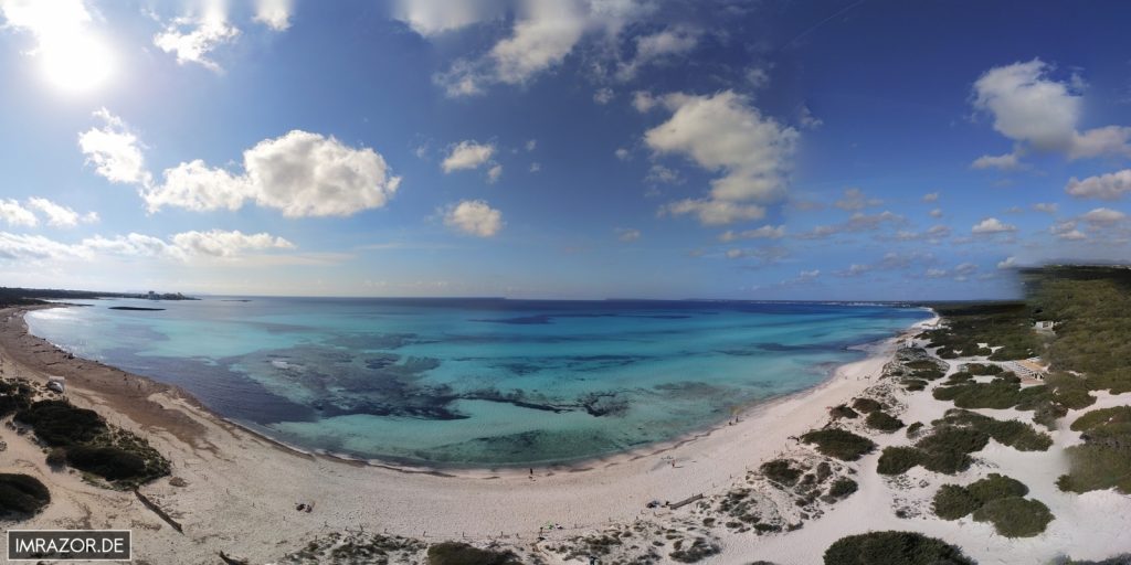 Der Strand von Es Trenc aus der Vogelperspektive