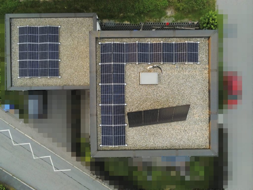 Module in 10° Ost-West-Ausrichtung